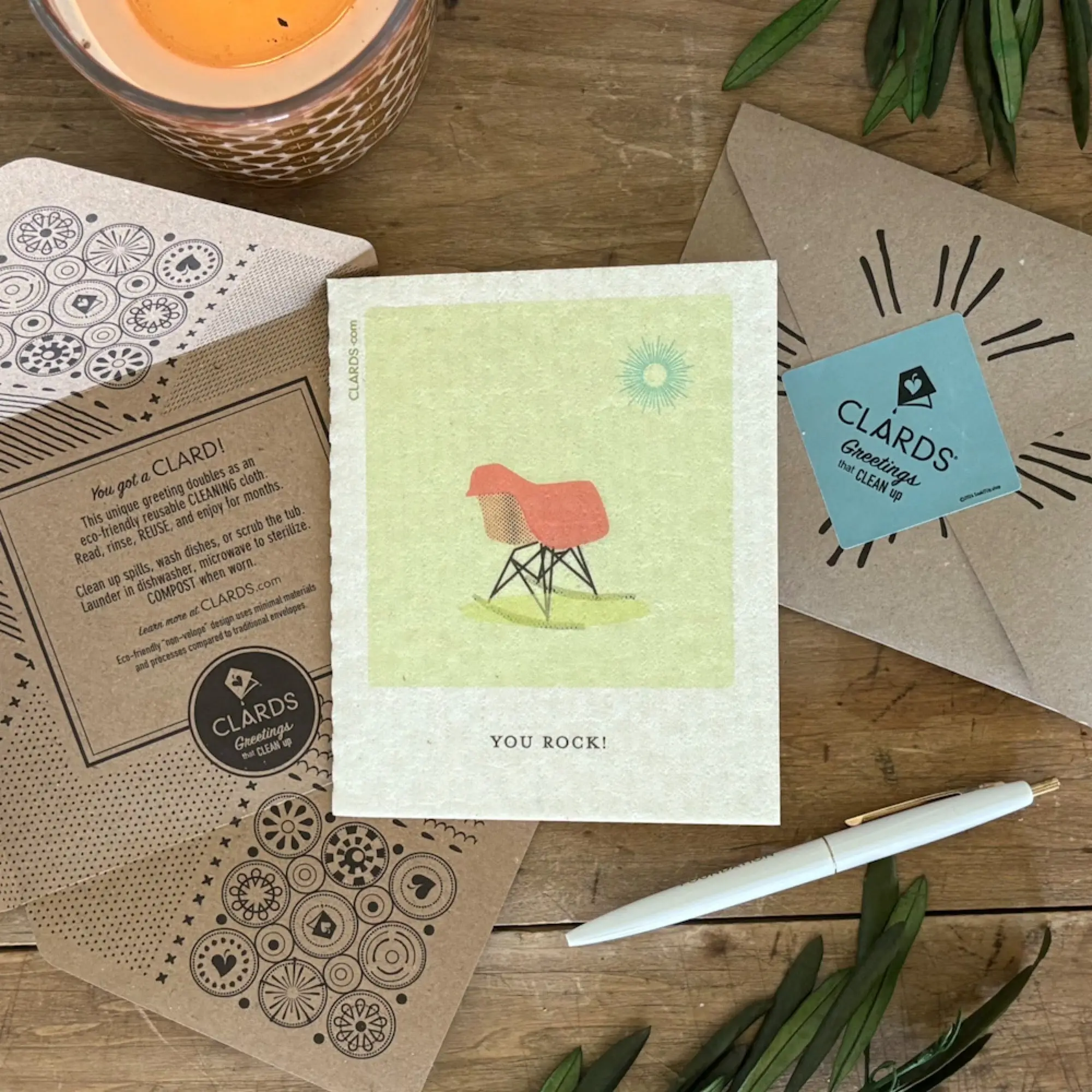 Eco-Greetings Turn Cleaning Cloths-You Rock! Mid-mod Rocker | Soak iT Up Clards® - Image 4