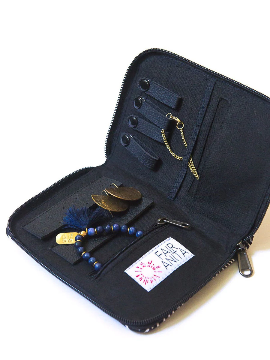 Zip Jewelry Travel Organizer - Geometric Navy - Image 2